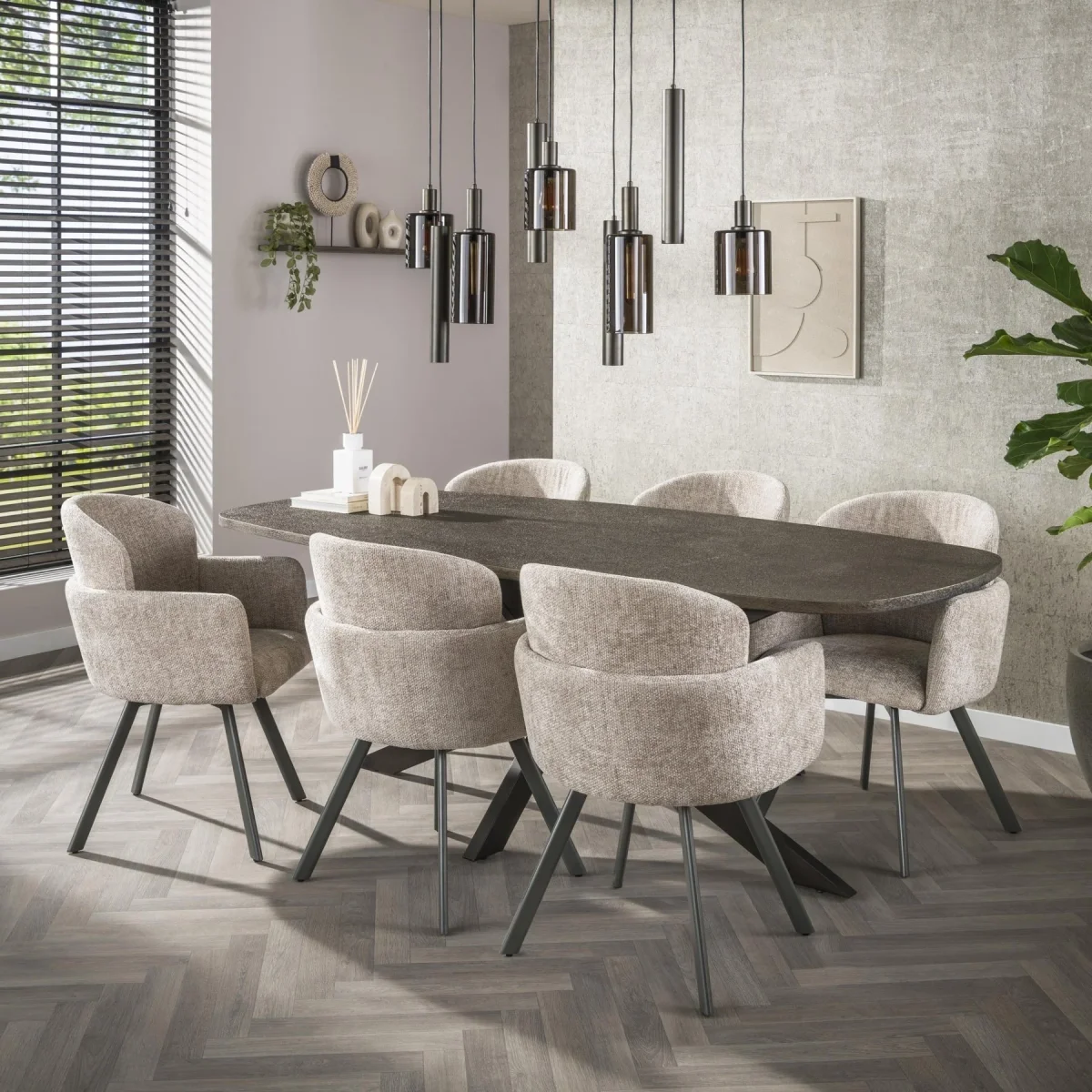 Eettafel Deens Ovaal Virello Brons Liquid Metal 215 cm – Image 2