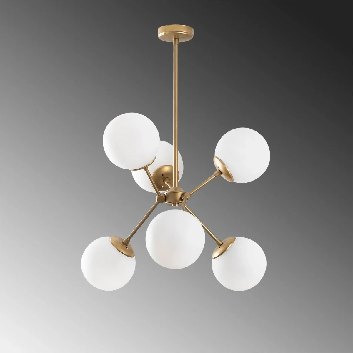 Suspension 6 lumières Or Verre Sereno – Image 6