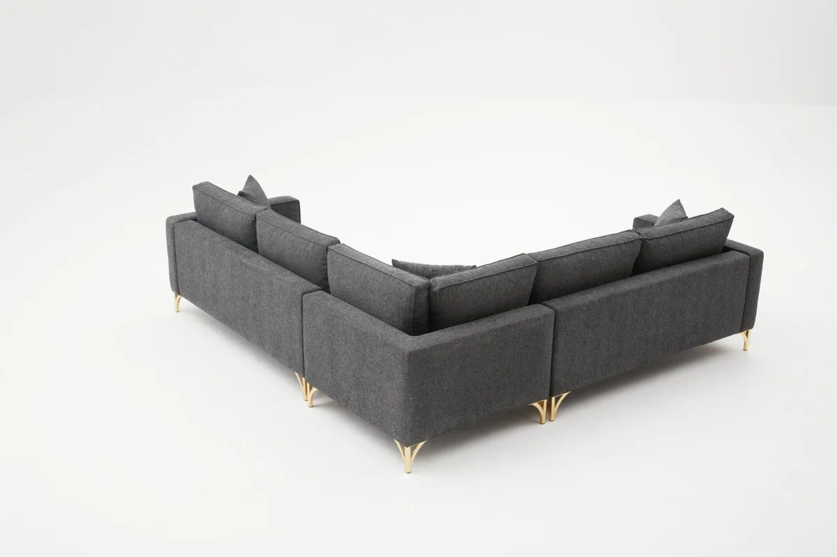 Canapé d'angle Berlin Anthracite Or – Image 9