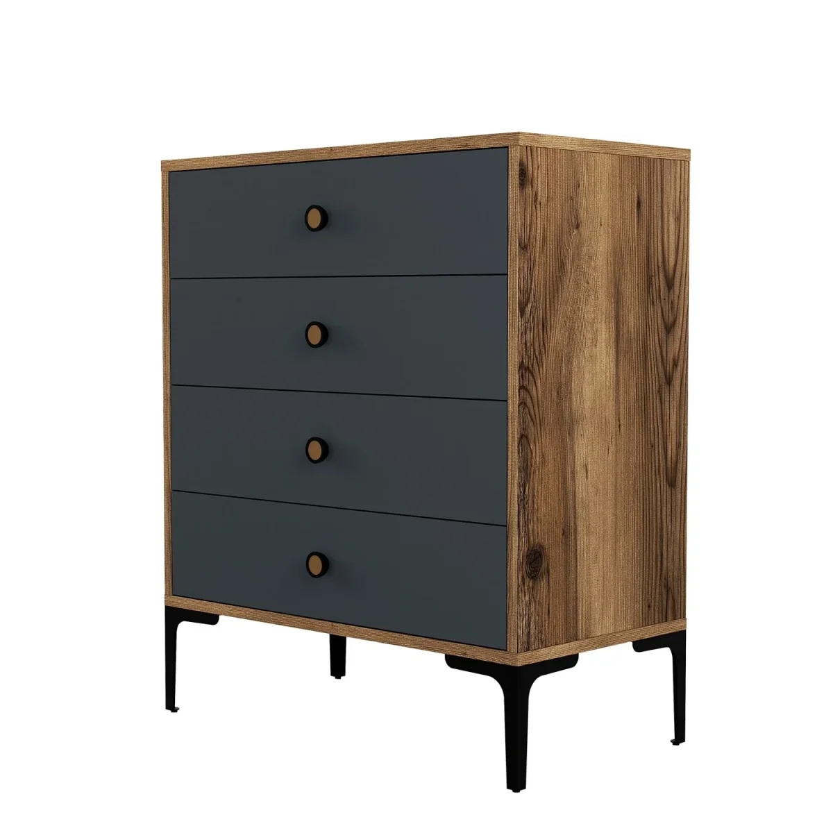 Chargement d'armoire Lizbon anthracite Mélamine 76x90.7x40 cm – Image 5