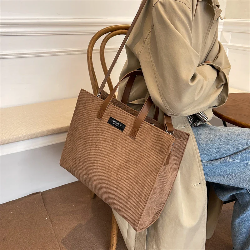 Sac Cabas Velours Cotelé – Image 3
