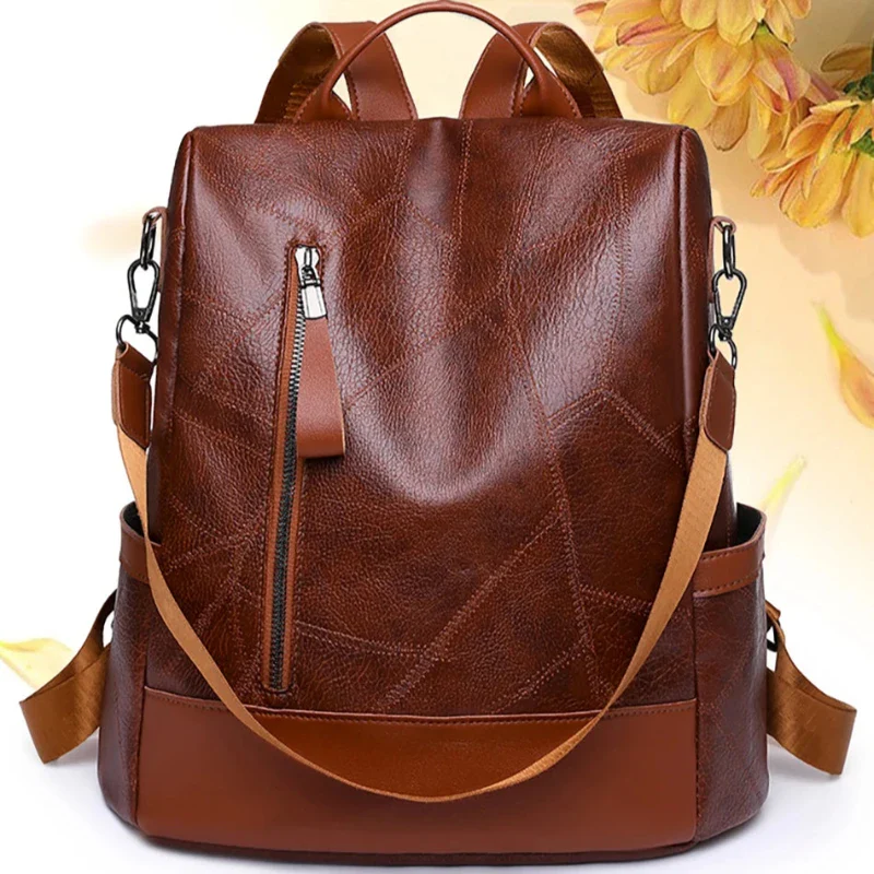 Sac à Main et à Dos Femme Marron et Chic – Image 6