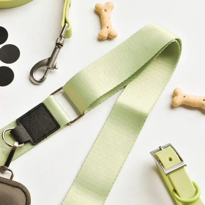 Bandoulière sac de promenade chien vert pastel matcha – Image 2