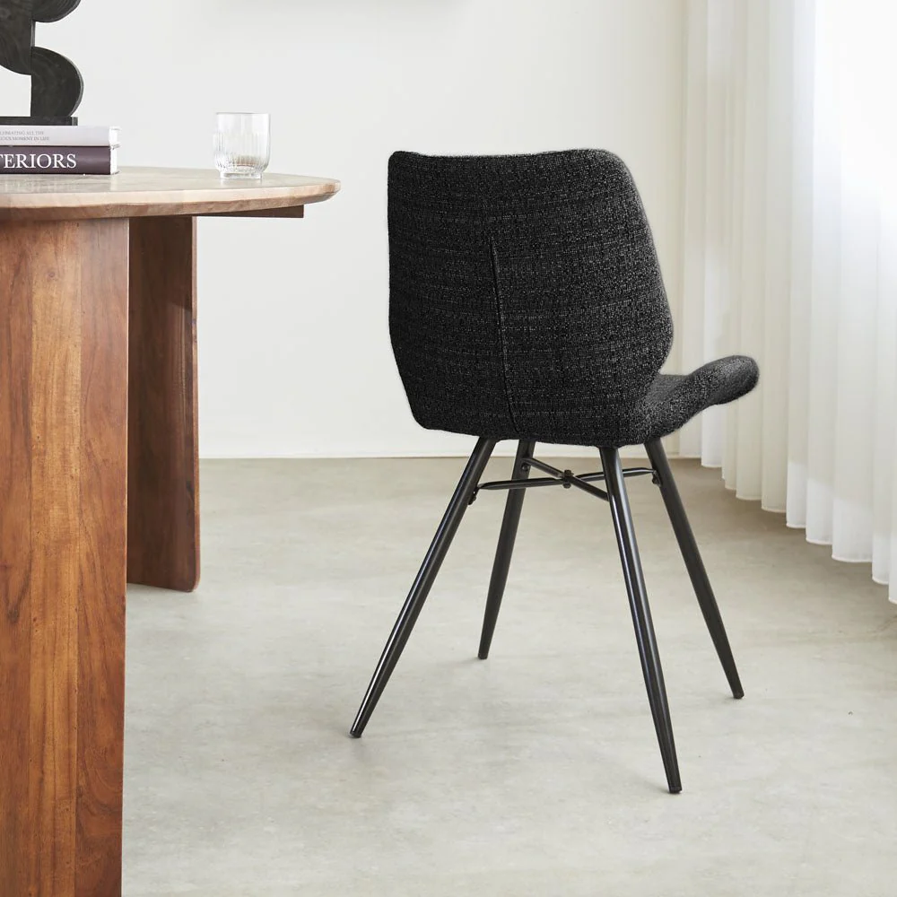 Ensemble de 4 Chaises de Salle à Manger Beau Anthracite Chenille Tissu - Sans Accoudoirs – Image 5
