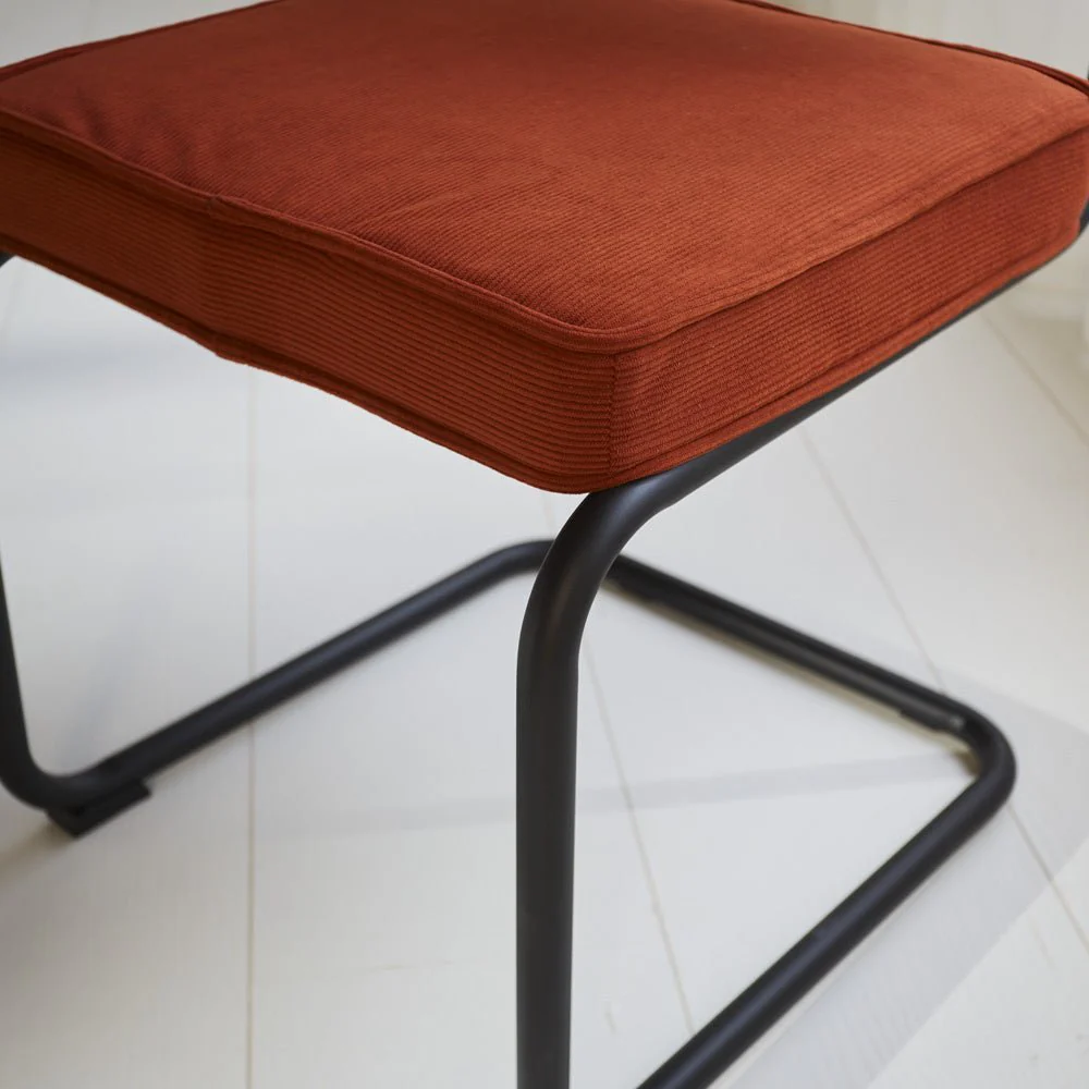 Chaise de salle à manger Remo couleur cuivre en velours côtelé - Sans accoudoirs – Image 6