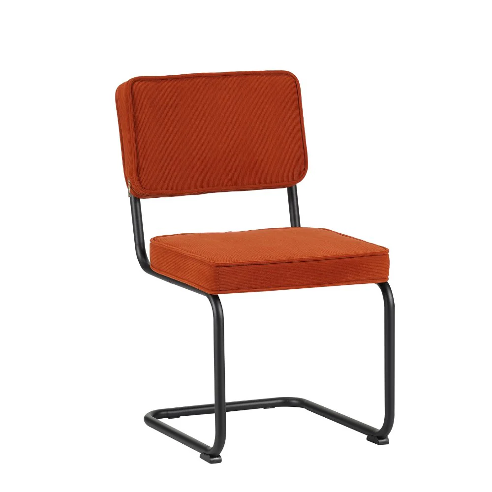 Chaise de salle à manger Remo couleur cuivre en velours côtelé - Sans accoudoirs – Image 8