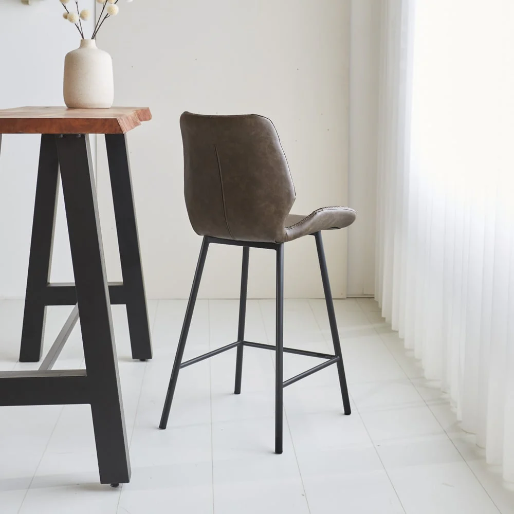 Tabouret de bar industriel Beau taupe 67cm de hauteur d'assise – Image 7