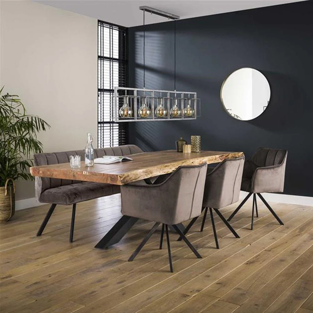 Banquette de salle à manger Lino Velvet Tissu Anthracite 180 cm à carreaux – Image 7