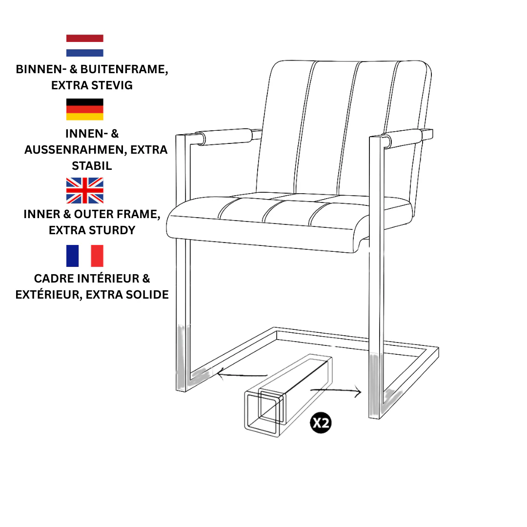 Chaise de salle à manger industrielle brune en microfibre Jackson - Avec accoudoirs – Image 4